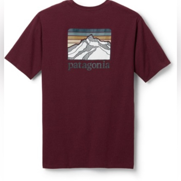 Patagonia Other - PATAGONIA Men's Line Logo Ridge Pocket Responsibili- Tee Barn Red‎ XL